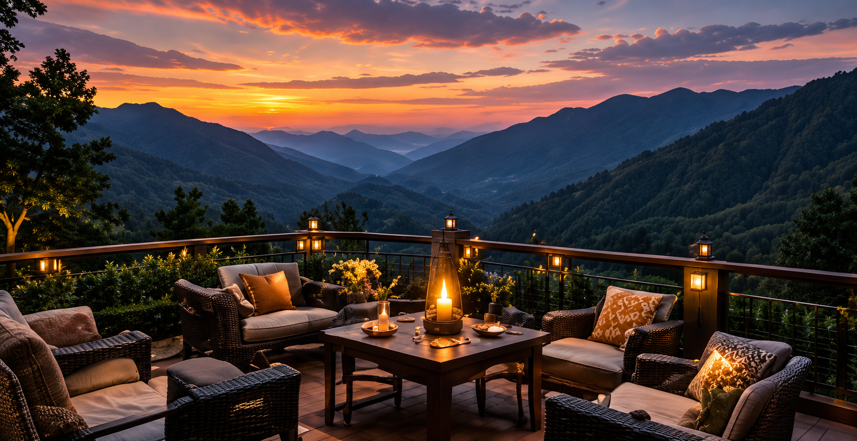 Mountain Twilight Terrace Seating